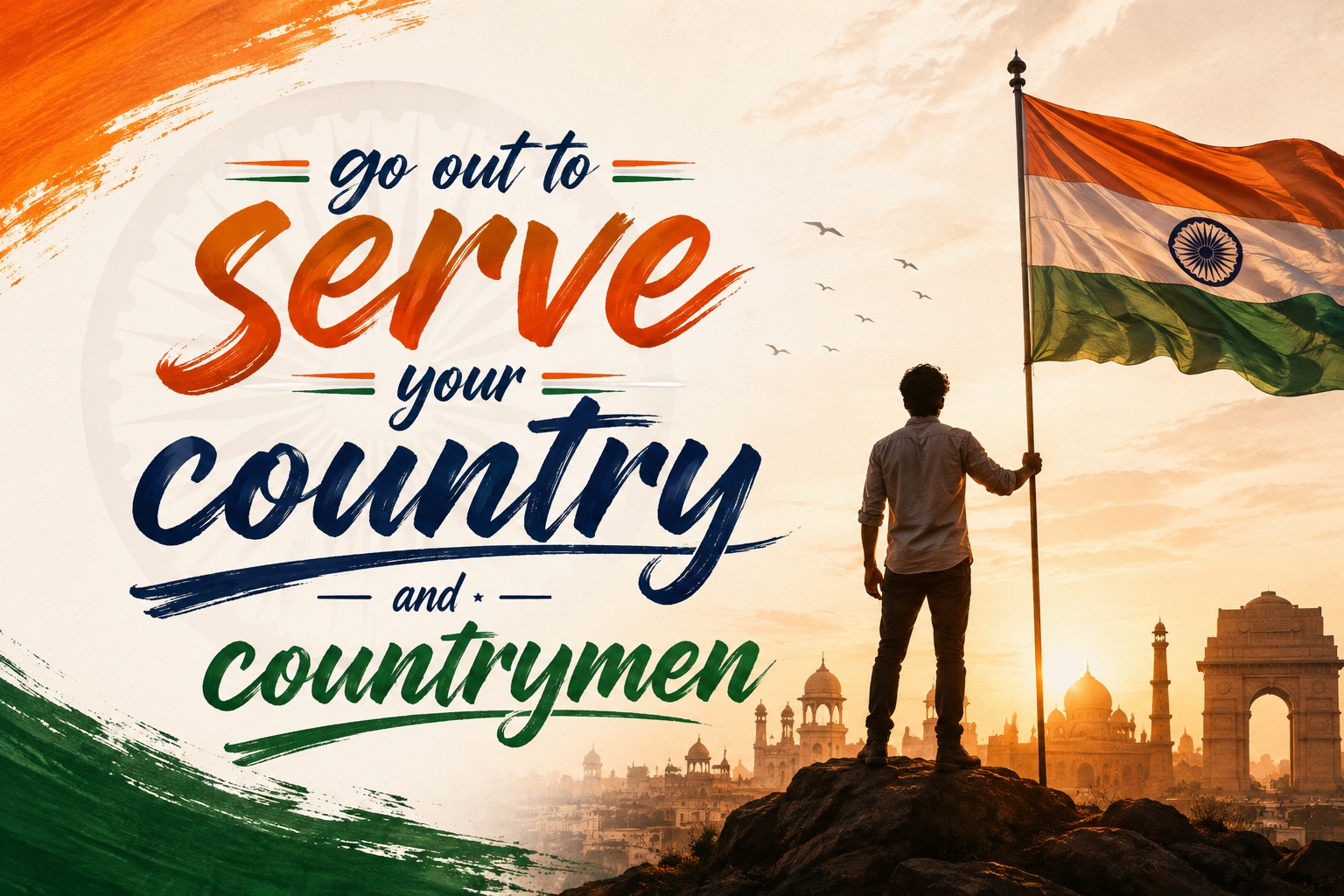 Go out to serve your country and countrymen — Independence Day campaign poster
